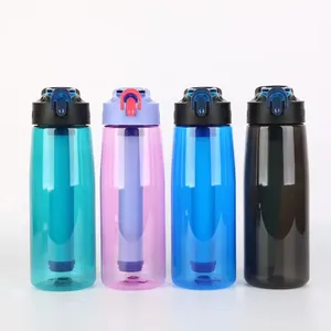 High Safety Level Survival Straw Bottle 650ml Self Filtering Water Bottle With Carbon Filter