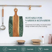 Groene Acacia Houten Marmeren Rechthoekige Snijplank Charcuterieplank Cadeauset Schaakbord Design - Huiswarmingcadeau voor een nieuw huis