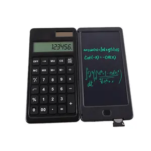 JSK Kalkulator Ilmiah Lipat 10 Digit dengan LCD Papan Tulis Layar 6 Inci Kalkulator Grafis Ukuran Saku dengan Notepad
