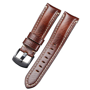 Bracelet <span class=keywords><strong>Vintage</strong></span> en cuir de veau italien pour hommes, sortie d'usine, 20mm, 22mm, 24mm, 26mm - Product Image 1