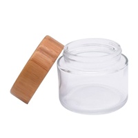Emballage usine bocaux en verre résistant aux enfants bocaux en verre à couvercle en bois avec couvercle en bambou de Type rc 2oz 4oz