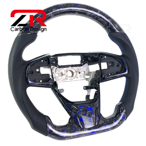 พวงมาลัย LED คาร์บอนไฟเบอร์ฟอร์จเกรดสำหรับฮอนด้าซีวิครุ่น10th รุ่น <span class=keywords><strong>Si</strong></span> Type R FK8 CR-V Accord XRV 2016-2021 - Product Image 4