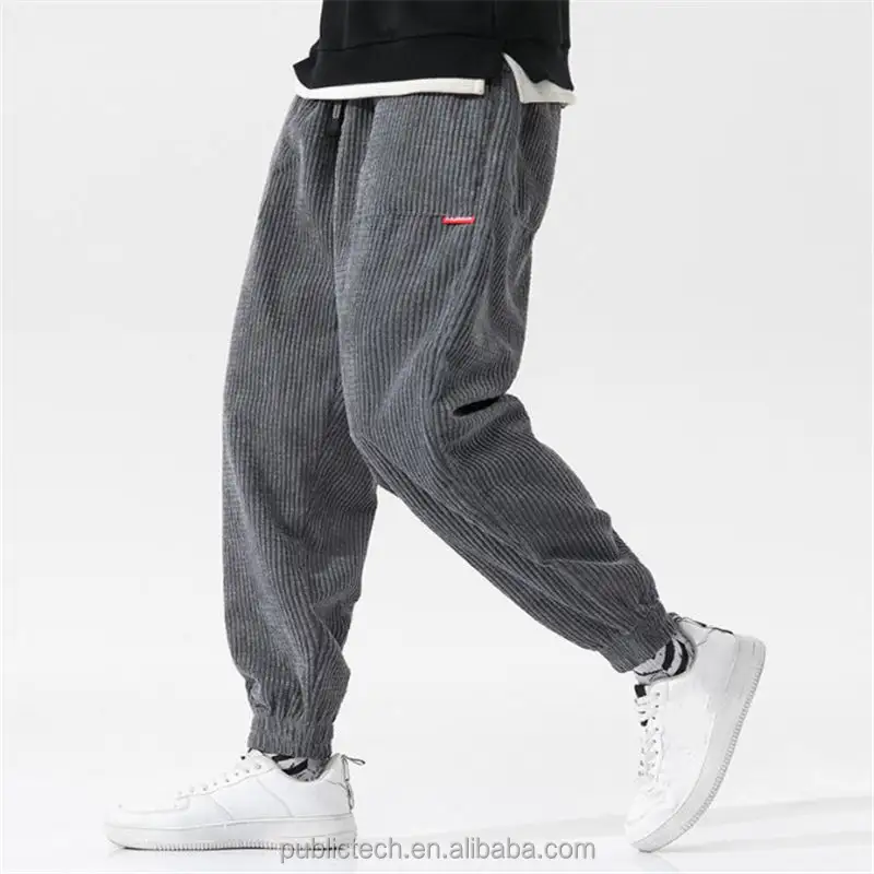 Wholesale Fashion Heavy Weight Cotton Sweatpants Streetwear High Quality Custom Corduroy Pants For Men