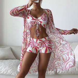 Cache-maillot en mousseline multicolore style européen et américain, sexy et tendance, pour maillot de bain femme avec bas résille - Product Image 4