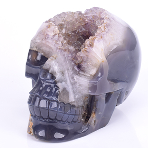 Bán buôn Tay Chạm Khắc Onyx geode cụm <span class=keywords><strong>druse</strong></span> pha lê Skull phong thủy mô hình Rose Quartz Thạch Anh Tím khắc trang trí nội thất pha lê - Product Image 6