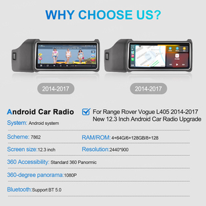 Navihua Écran tactile 12,3'' Navigation GPS sans fil CarPlay Radio multimédia Android pour Range Rover Vogue L405 2013-2017 - Product Image 6