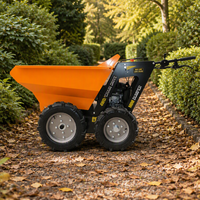 Brouette à essence 300 kg, mini-dumper 4x4 motorisé pour chantier de construction