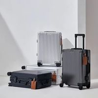 Luxuriöser Aluminium-Reisekoffer mit Aufprallschutz-Ecken, Hartschale, Leichtgewicht, Wasserdicht, Geräuscharme 360°-Räder, Handgepäck