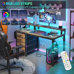 บ้านสำนักงานห้องนอนสีน้ำตาลชนบท<span class=keywords><strong>4</strong></span>ลิ้นชักเก็บกระเป๋าผ้าลิ้นชักโต๊ะวางจอคอมพิวเตอร์เล่นเกมแบบพลิกกลับได้ - Product Image 4