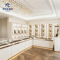 Vitrine murale de luxe pour bijouterie, en verre et bois, verrouillable, pour colliers, mobilier de magasin, présentoir de bijoux fins