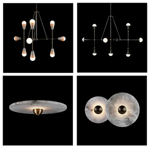 Lampadario a Sospensione LED in Stile Wabi-Sabi XZ, Creativo con Sfera di Vetro e Ottone, per Soggiorno, Sala da Pranzo e Bar - Product Image 4