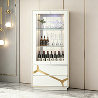 Vitrina de Madera Blanca para Vino, Mueble de Salón, Almacenamiento, Exhibición, Estante para Botellas, Aparador, Muebles Modernos de Lujo para el Hogar