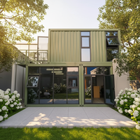 Conteneur de 20 et 40 pieds, style villa extérieure, en panneaux sandwich d'acier démontables, maisonnette préfabriquée, pour logement panoramique ou hôtel