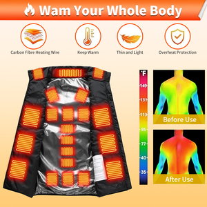 Áo khoác giữ ấm mùa đông có thể sạc lại, áo ghi-lê giữ ấm mùa đông cho nam nữ, thích hợp cho trượt băng, áo khoác/áo len giữ ấm - Product Image 2