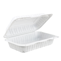 Boîtes d'emballage alimentaire en PP blanc pour micro-ondes, contenants à repas MFPP à clapet avec couvercle articulé, vente en gros