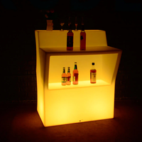 Comptoir de bar LED à changement de couleur en acrylique pour repas et banquets en extérieur, idéal pour les boîtes de nuit