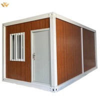 Maison-conteneur préfabriquée en acier durable, petite conception de mur rideau en verre pour bureau, chambre à coucher, centre commercial, véranda extérieure, villa