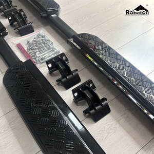 Bậc bước lên xe màu đen bóng bằng nhôm, phụ kiện bảo vệ cố định cho Land Rover Defender 110 130 - Product Image 3