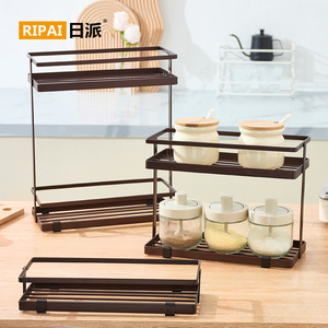 Ripai Spice <b>Rack</b> 1 Tier White Coffee Color Multi Function <b>Kitchen</b> Storage - Product Image 3