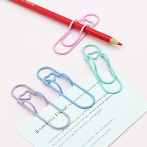 Accessorio per Penne <span class=keywords><strong>da</strong></span> Ufficio, Clip per Penne Creativa a Forma di Cuore, Rivestita in Plastica, Colore Macaron, Design Carino - Product Image 1