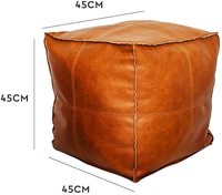 Vente en gros de pouf en cuir PU beige Maroc pouf repose-pieds pouf pour salon