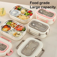 Lonchera Bento de Acero Inoxidable con 5 Compartimentos, Bajo MOQ, para Niños y Adultos, a Prueba de Fugas, Apta para Microondas, Ecológica, de Grado Alimenticio, OEM/ODM