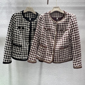 Nueva moda elegante señora chaqueta Mil Pájaros vestido a <span class=keywords><strong>cuadros</strong></span> <span class=keywords><strong>abrigo</strong></span> chaquetas abrigos para mujer - Product Image 4