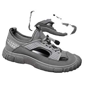 New 2026 High Quality Breathable Casual Leather Slippers Outdoor <b>Sandals</b> Men Hiking Safety <b>Elastic</b> Summer Shoes Water EVA Insole - Product Image 1