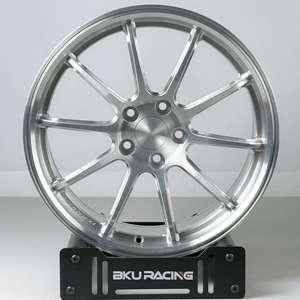Rines BKU Forjados Personalizados 5x114.3 de 17 18 19 Pulgadas en Plata Cepillado, 5 Birlos de Aleación para Jdm <span class=keywords><strong>Subaru</strong></span> <span class=keywords><strong>Impreza</strong></span> <span class=keywords><strong>Sti</strong></span> BRZ GT86 Supra Wrc - Product Image 2