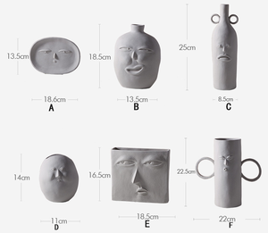 Ornement nordique, visage abstrait, fleur primordiale, dispositif d'arrangement floral, artisanat en cristal, céramique, porcelaine, décoration d'intérieur, vases à fleurs - Product Image 6