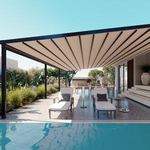 Moderne stijl intrekbaar PVC-dak <span class=keywords><strong>pergola</strong></span> 6*6 9*6 op maat gemaakte restaurant <span class=keywords><strong>pergola</strong></span> aluminium villa tuin buitenpergola - Product Image 2
