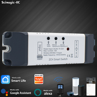Module de relais intelligent Wi-Fi AC/DC 7-32V à 2 canaux, télécommande sans fil pour l'automatisation, compatible Alexa, expédition immédiate