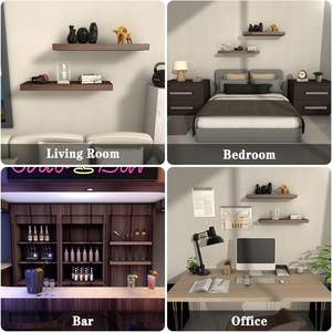 أرفف عائمة مثبتة على الحائط لغرفة النوم وغرفة المعيشة والمطبخ والمكتب ومنزل المزرعة (الجوز) - Product Image 4