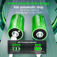 PUJIMAX 2Pcs 1.5V 7400mWh Piles au lithium de taille C rechargeables par USB avec câble de charge USB Type C pour vidéo