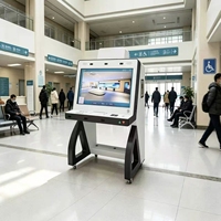 Terminal de autoservicio sin barreras ADA de 21.5 pulgadas con acceso para sillas de ruedas, pantalla táctil, teclado Braille y guía por voz OEM ODM