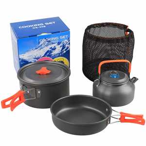 Prix Usine Offre Spéciale – Kit de Cuisine de Camping 2-3 Personnes OEM en Aluminium – Ensemble de Cuisson Extérieur et Équipement de Randonnée - Product Image 1