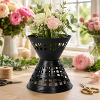 Support portable en plastique pour bouquet de fleurs, tube en forme de flèche, base stable, taille personnalisée, emballage pour fleuristes
