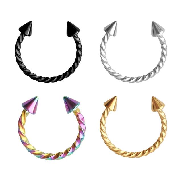 16G 316L Surgical Steel Pvd Plated Spike Circular Barbell Piercing Body Jewelry