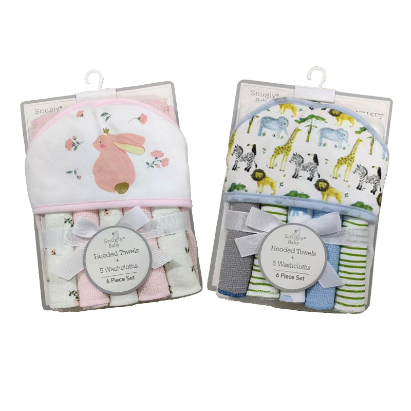 Прекрасный дизайн банное полотенце для малышей; Комплект одежды из 6 предметов разного фасона детское полотенце с капюшоном моющиеся чистые детское полотенце