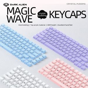 DARK ALIEN prix d'usine Crystal Magic Wave OEM hauteur acrylique + PC matériel Keycaps pour claviers de jeu mécaniques-136 Keycaps - Product Image 2