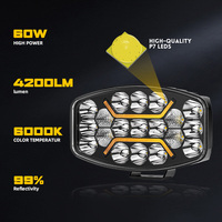 Phare de Travail LED 10 Pouces 45W avec DRL Ambre, Compatible Camions Scania Volvo, Engins Agricoles et Miniers