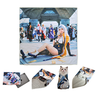 Vente en gros de tissu adhésif personnalisé pour impression par transfert thermique de portraits de personnages d'anime, en microfibre, promotionnel, pour appareil photo