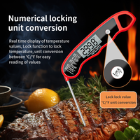 Thermomètre numérique pliable pour viande, réponse ultra-rapide 0,6 s, lecture instantanée, sonde en acier inoxydable 304, étanche, plastique, cuisine, cuisson de la viande, four