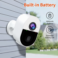 Kamera Alarm Sensor Gerak Tubuh Manusia PIR Bertenaga Baterai dengan Sensor Gambar CMOS 3MP UEMON Smart Home, Kontrol Aplikasi Wi-Fi untuk Garasi Hotel