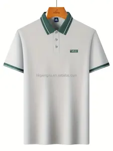 Camisas Formales para Hombre PENGRUI, Bordado Personalizado con Logotipo en la Parte Delantera, Patrón de Letras, Tejido Transpirable, Manga Corta, Algodón, Modelo 99 - Product Image 5