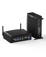 Desain baru Mini industri PC H7-i3-10110U 8 * USB Dual COM tanpa kipas EU Plug DDR4 RAM Intel Linux Win sistem operasi gaya panas