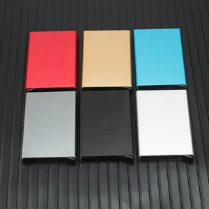 Tren Baru Personalisasi Dompet Minimalis Aluminium Logam Pemegang Kartu Kredit Mens Slim Rfid Block Pop Up Dompet untuk Hadiah