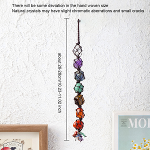 Ornement suspendu pour voiture en pierres naturelles <span class=keywords><strong>7</strong></span> <span class=keywords><strong>Chakras</strong></span>, artisanat en cristal pour la guérison et la décoration de voiture et de maison, vente en gros - Product Image 2