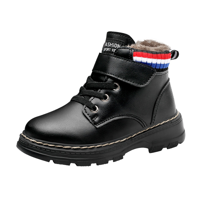 2021New Fashion Children PU Leather Waterproof Winter Kids Snow Shoes Marti boots For Girls