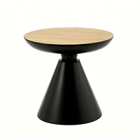 Table basse ronde en bois écologique de haute qualité, style nordique moderne, finition crème mate, prix de gros